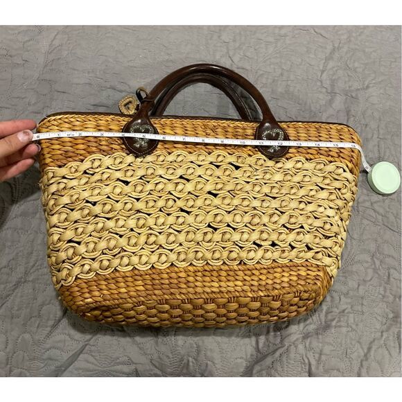Brighton Vintage Wicker Hand Bag Tan - Picture 7 of 9